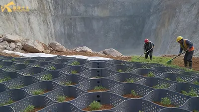 Specific applications of high-density polyethylene geocells in mine remediation