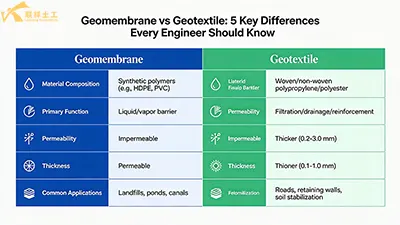 Geomembrane vs Geotextile: 5 Key Differences Every Engineer Should Know Geomembrane vs Geotextile: 5 Key Differences Every Engineer Should Know