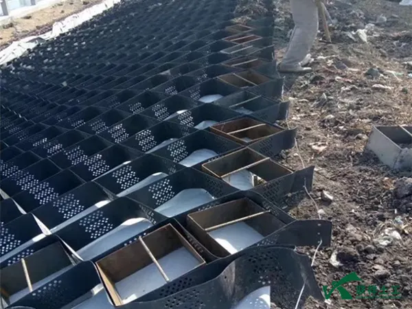 Geocell Slope Protection Under Construction