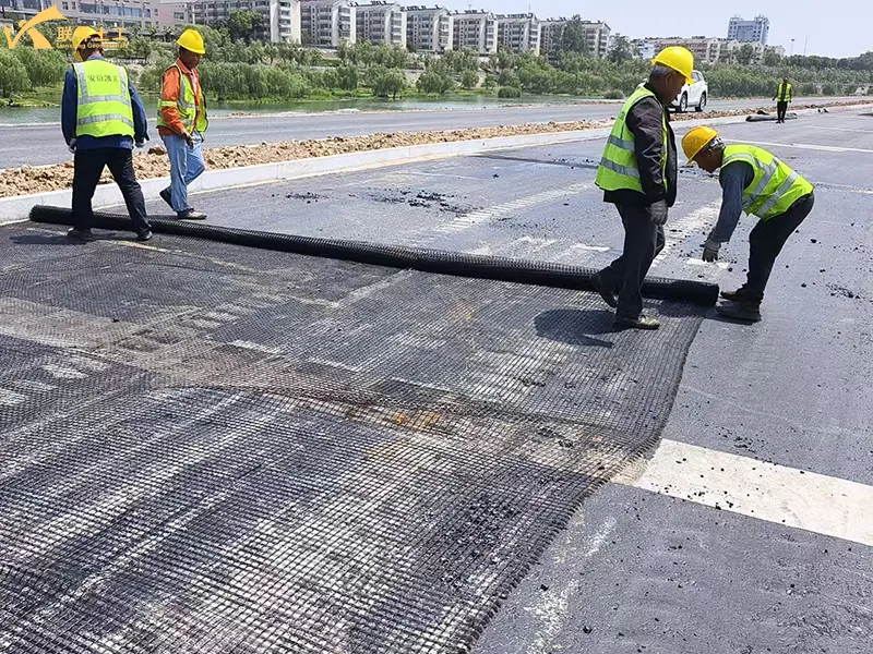 Fiberglass Geogrid Under Construction