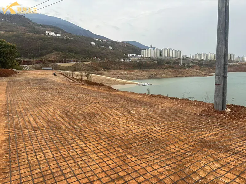 Steel-Plastic Composite Geogrid Construction Site