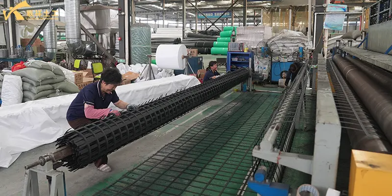 Steel-Plastic Composite Geogrid Workshop Production