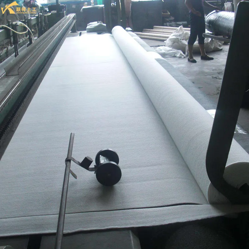 Staple Needle Punctured Non-Woven Geotextile In Production