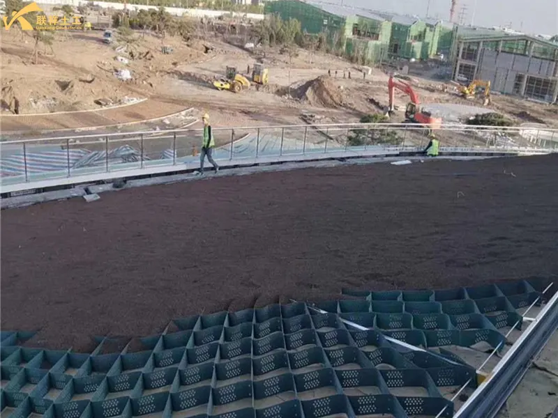 Geocell Slope Protection Project Under Construction