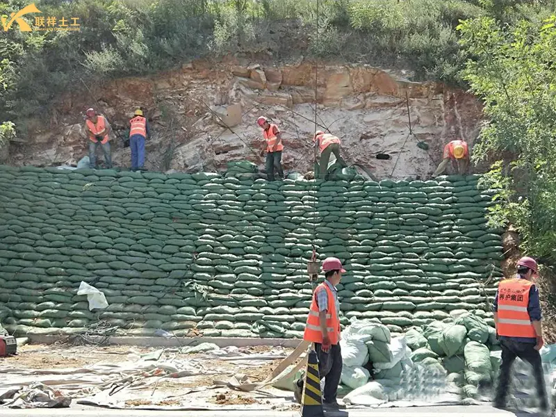 Geotextile Bag Project Slope Paving In Progress
