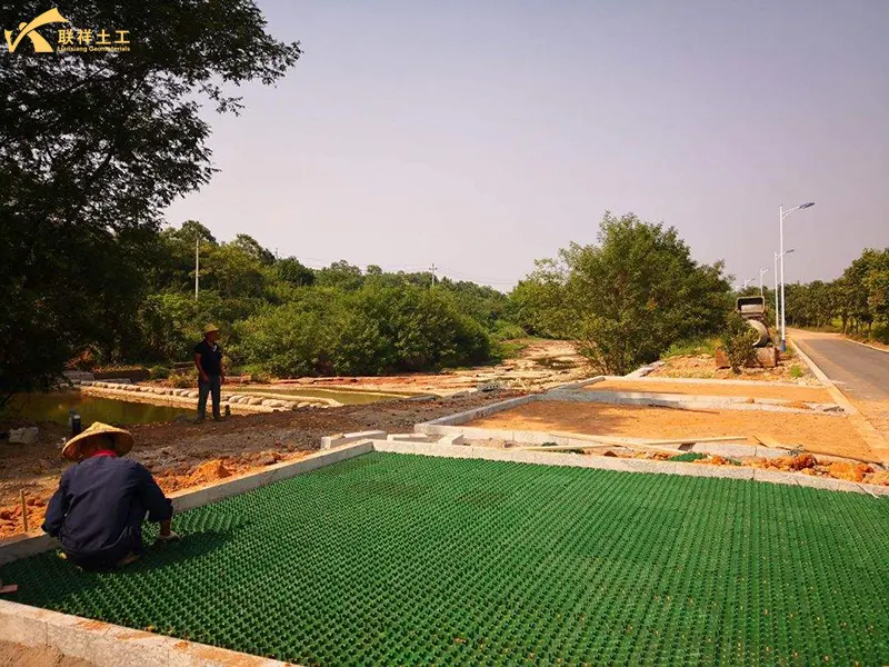 Parking Space Grass Grid Is Under Construction