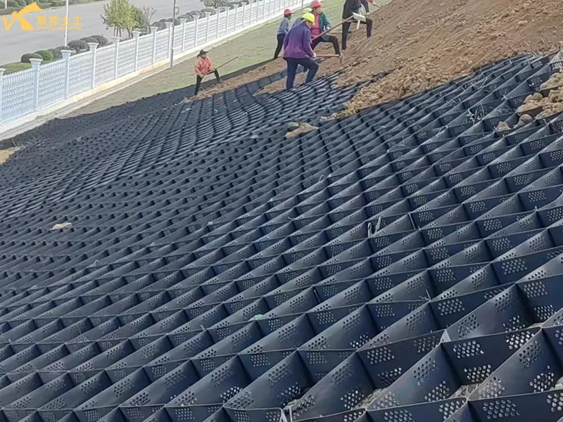 Hdpe Geocell Road Slope Protection Construction