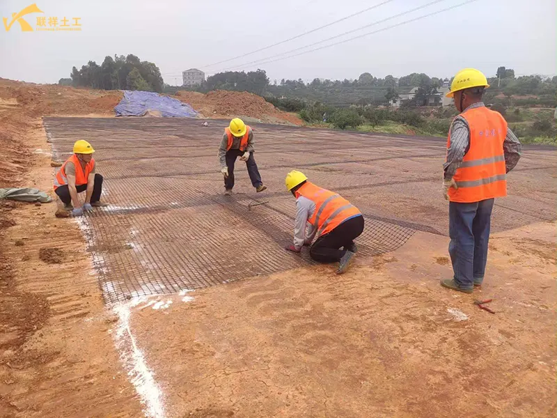 Steel-Plastic Geogrid Installation Site