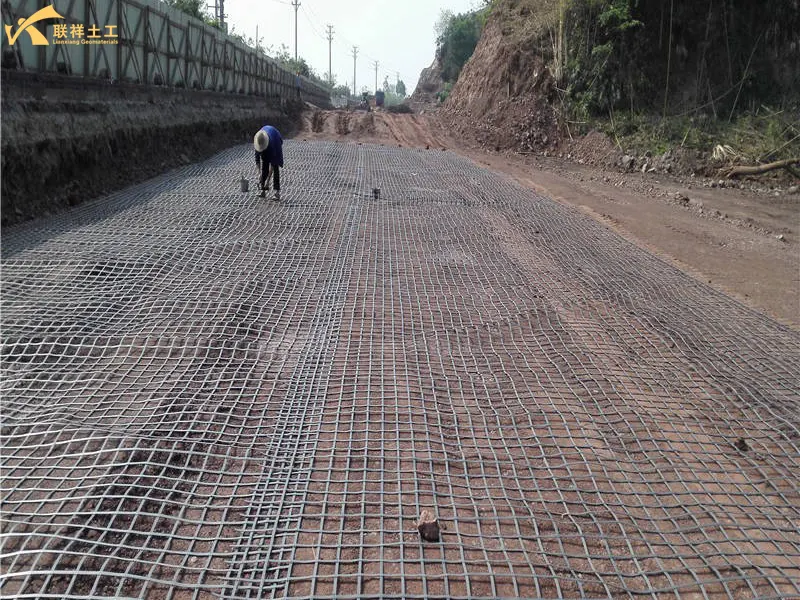 Steel-Plastic Geogrid Roadbed Reinforcement Construction