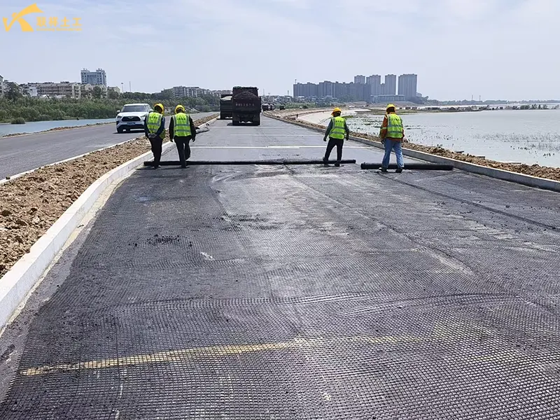 Fiberglass Geogrid Subgrade Paving Construction