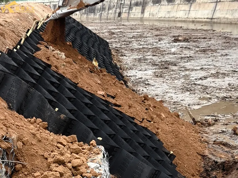 Geocell Riverbank Protection Installation Completed