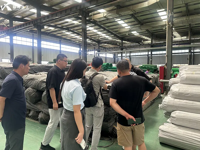 Customers Visiting the Factory to View Geotextile Production Customers Visiting the Factory to View Geotextile Production
