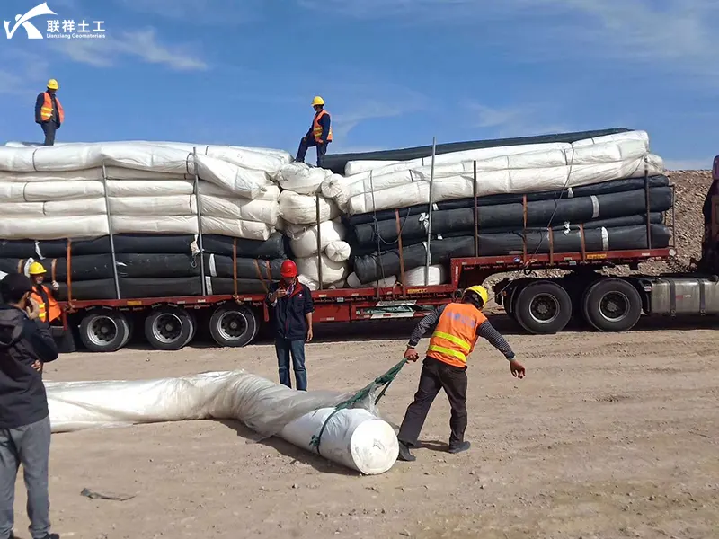 Unloading Site for Short-Fiber Geotextile Unloading Site for Short-Fiber Geotextile