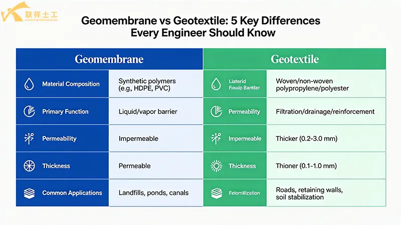 Comparison of Geomembrane and Geotextile Comparison of Geomembrane and Geotextile