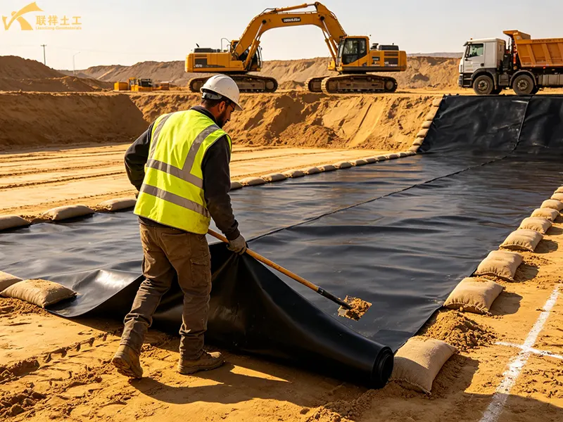 Geomembrane Welding Operation for Anti-Seepage Project Geomembrane Welding Operation for Anti-Seepage Project