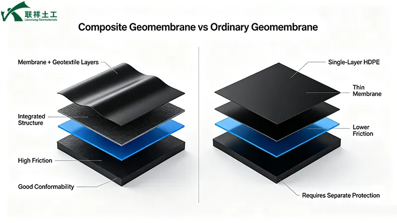 Composite geomembrane vs ordinary geomembrane – structural comparison